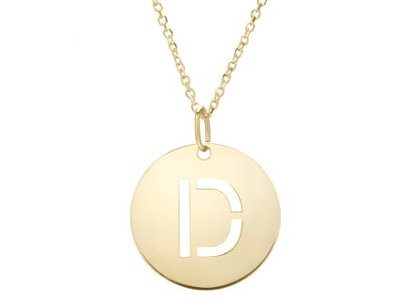 14K Gold Disc Initial D Necklace Discount