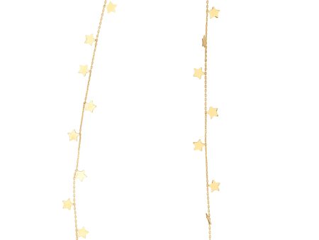 14K Gold Dangling Stars Necklace Cheap