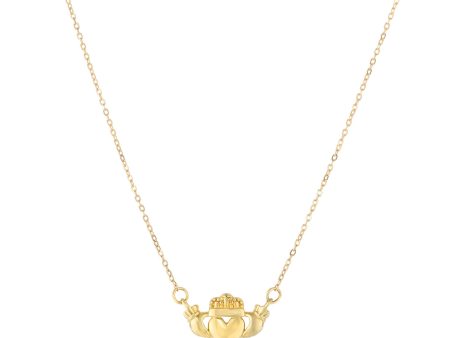 14K Gold Claddagh Necklace Fashion