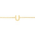 14K Mini Initial U Bracelet Fashion