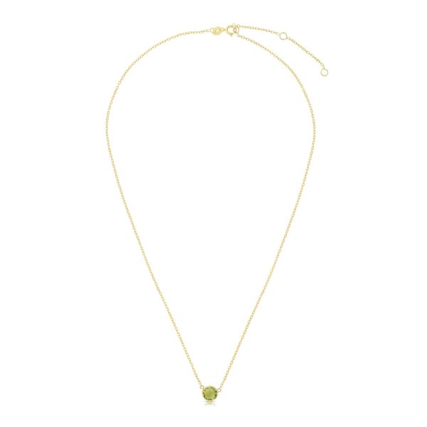 14K Gold & Peridot Solitaire Necklace For Cheap