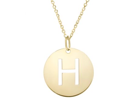 14K Gold Disc Initial H Necklace Online Hot Sale