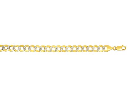 14K Gold 9.7mm White Pave Curb Chain Online Hot Sale