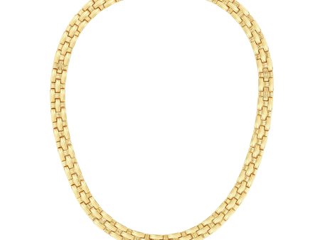 14K Gold Basketweave Necklace Online Sale