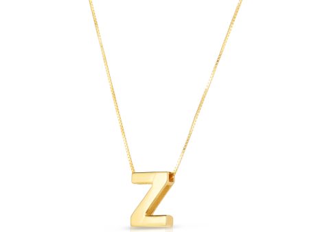 14K Gold Block Letter Initial Z Necklace Online