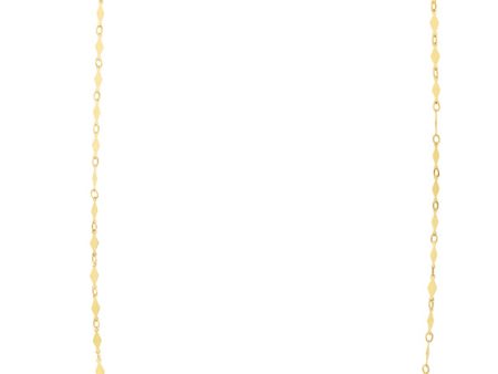 14K Gold Diamond Shape Mirror Chain For Sale