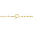 14K Mini Initial P Bracelet Cheap