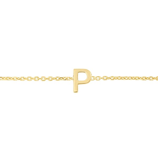 14K Mini Initial P Bracelet Cheap