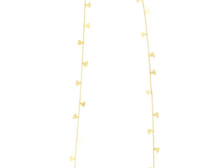 14K Gold Dangling Hearts Necklace Discount