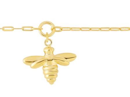 14K Gold Dangling Bumblebee Chain Discount