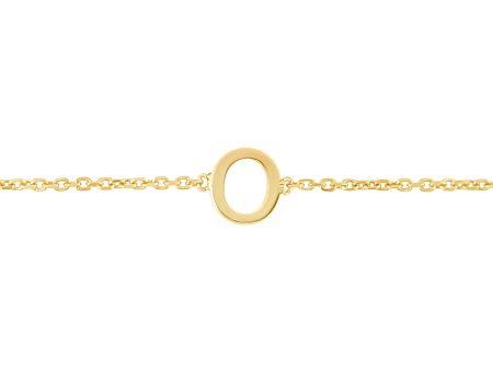 14K Mini Initial O Bracelet Cheap