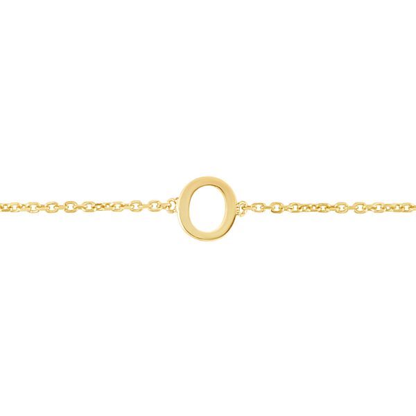 14K Mini Initial O Bracelet Cheap