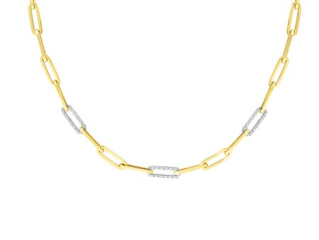 14K .96ct Diamond Paperclip Necklace Fashion