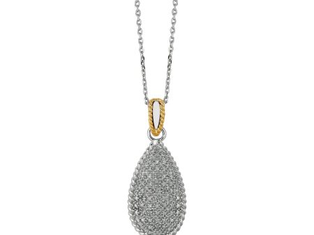 14K & Silver Tear Drop Necklace Sale