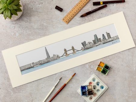 Katherine Jones London Skyline Print - 20 x 6 Inches For Sale