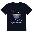 Personalised Custom Text - Organic Cotton Kids T-Shirt - London Doodles - Cup Of Tea Cheap