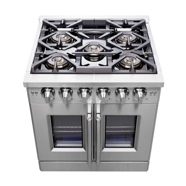 Forno Capriasca 30 in. 4.32 cu. ft. French Door Freestanding All Gas Range in Stainless Steel (FFSGS6460-30) For Cheap