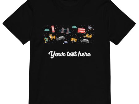 Personalised Custom Text - Organic Cotton Kids T-Shirt - London Doodles Discount