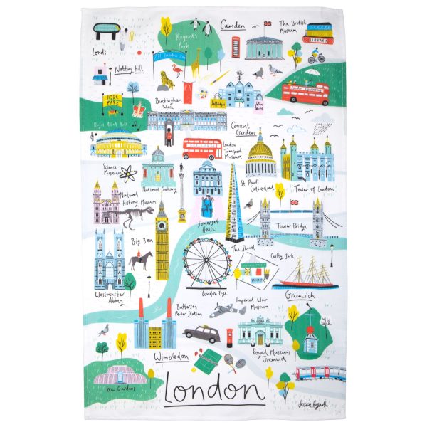 Jessica Hogarth London Map Tea Towel Online Hot Sale