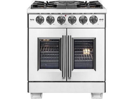 Forno Capriasca 30 in. 4.32 cu. ft. French Door Freestanding All Gas Range in Stainless Steel (FFSGS6460-30) For Cheap