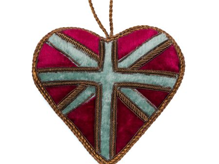 Union Jack Vintage Heart Christmas Decoration Online