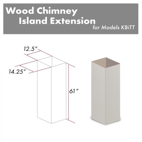 ZLINE 61 in. Wooden Chimney Extension for Ceilings up to 12.5 ft. (KBiTT-E) For Sale