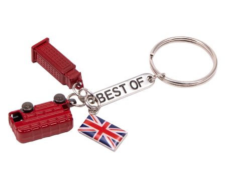 Best of British - London Bus, Telephone Box and Union Jack Die Cast Keyring Online