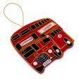 Red London Bus Stitched Christmas Decoration Online Hot Sale