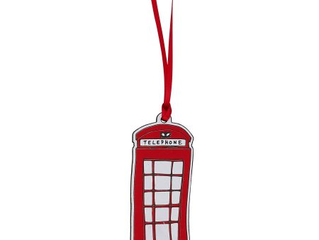 London Telephone Box Wooden Christmas Decoration by Victoria Eggs on Sale