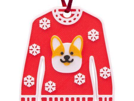 Made Happy Christmas Jumper Corgi Decoration Cheap