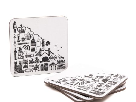 Martha Mitchell British Square Coasters Set Hot on Sale