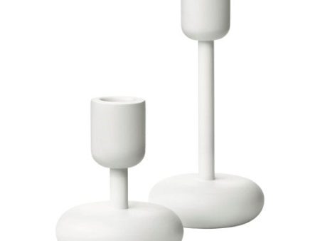 Napula by Matti Klenell 2012 Pair of candleholders, 18.3 and 10.7cm, White Supply