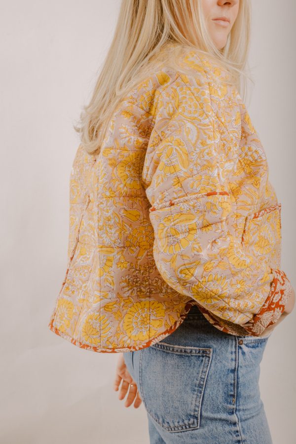 Peach Foster Quilted Jacket Online