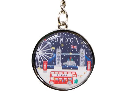 Jessica Hogarth Winter In London Round Keyring Online Hot Sale