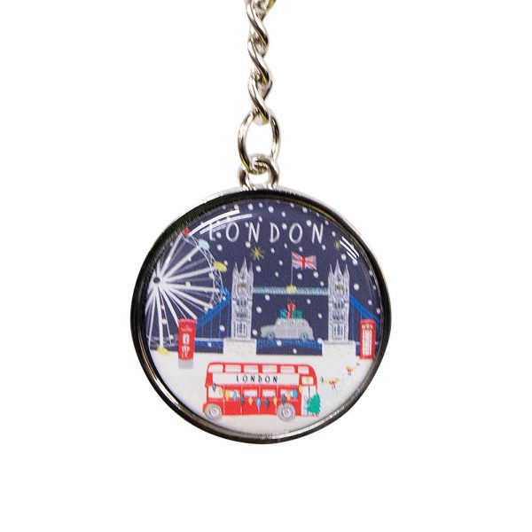 Jessica Hogarth Winter In London Round Keyring Online Hot Sale