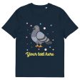 Personalised Custom Text - Organic Cotton Adults Unisex T-Shirt - London Doodles - Pigeon on Sale