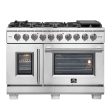 Forno Capriasca 48 in. 6.58 cu. ft. Left Swing Door Freestanding All Gas Range in Stainless Steel (FFSGS6460-48) Online