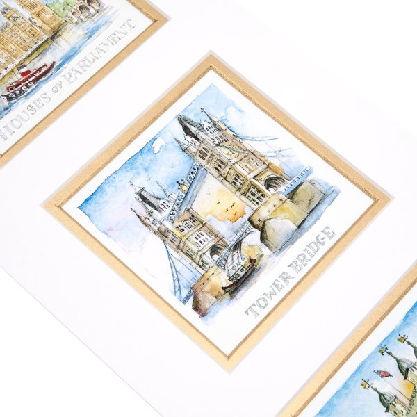 London Triple Mounted Print By Little England on Sale