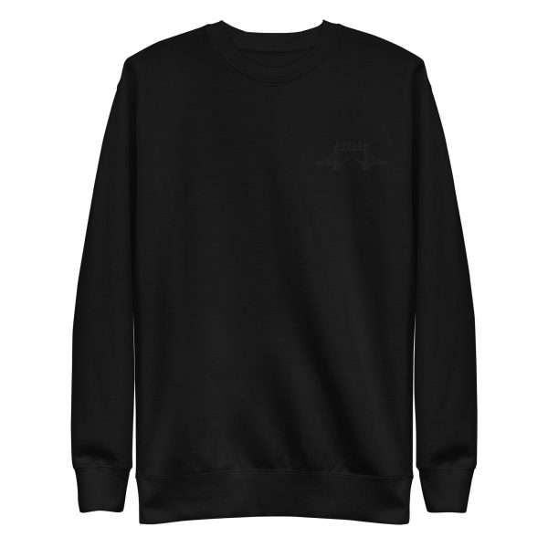 1894 Tower Bridge - Black Thread Embroidered Unisex Premium Sweatshirt Online now