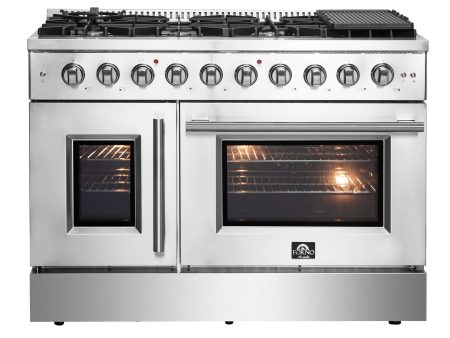 Forno Galiano 48 in. 6.58 cu. ft. Left Swing Door Freestanding All Gas Range in Stainless Steel (FFSGS6444-48) Online