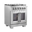 Forno Capriasca 30 in. 4.32 cu. ft. French Door Freestanding All Gas Range in Stainless Steel (FFSGS6460-30) For Cheap