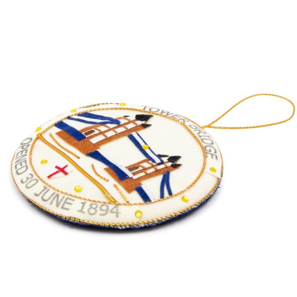 Tower Bridge Medallion Stitched Christmas Decoration For Sale