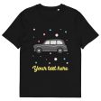 Personalised Custom Text - Organic Cotton Adults Unisex T-Shirt - London Doodles - Black Taxi Online