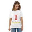 Personalised Custom Text - Organic Cotton Adults Unisex T-Shirt - London Doodles - Telephone Box For Cheap