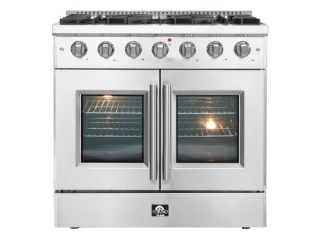 Forno Galiano 36 in. 5.36 cu. ft. French Door Freestanding All Gas Range in Stainless Steel (FFSGS6444-36) Online Sale