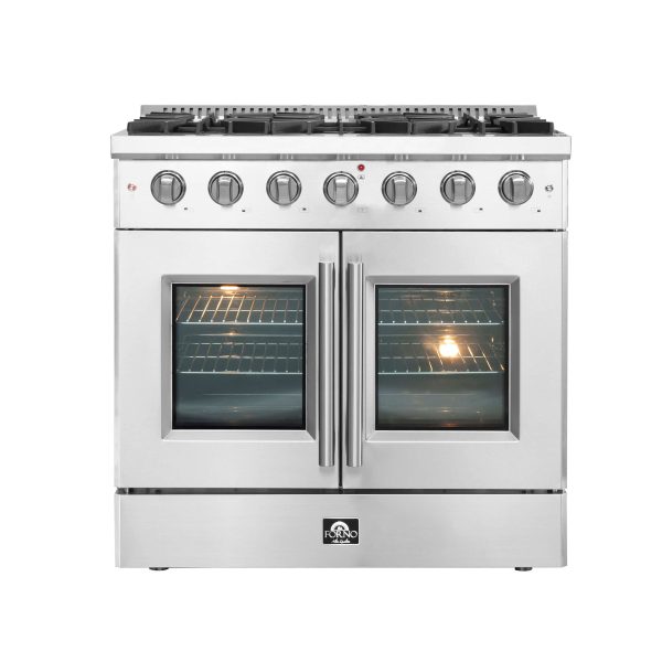 Forno Galiano 36 in. 5.36 cu. ft. French Door Freestanding All Gas Range in Stainless Steel (FFSGS6444-36) Online Sale