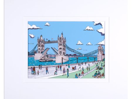 Tower Bridge Illustration Mounted Print For Sale