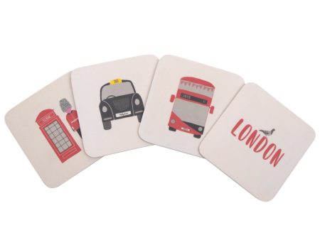 London Adventures Bamboo Coasters Set by Milly Green Discount