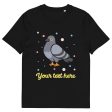 Personalised Custom Text - Organic Cotton Adults Unisex T-Shirt - London Doodles - Pigeon on Sale