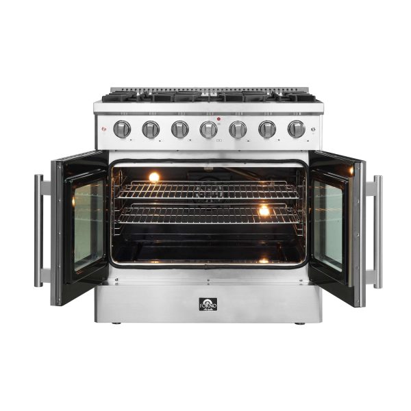 Forno Galiano 36 in. 5.36 cu. ft. French Door Freestanding All Gas Range in Stainless Steel (FFSGS6444-36) Online Sale